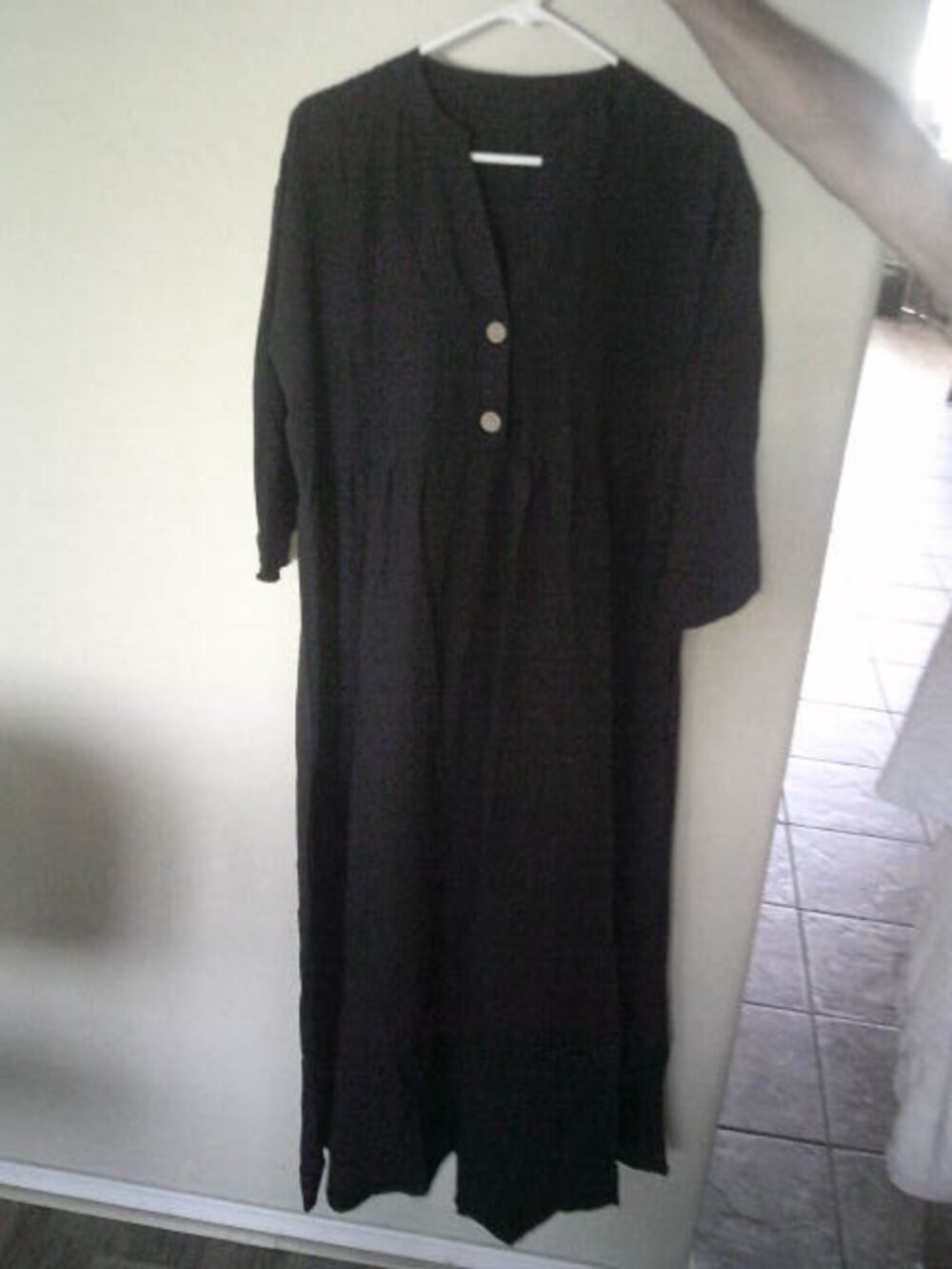 MORMAN MODEST TEMPLE SACRED STYLE BLK LONG DRESS HIGH NECKLINE ONE SIZE NWOT 👩